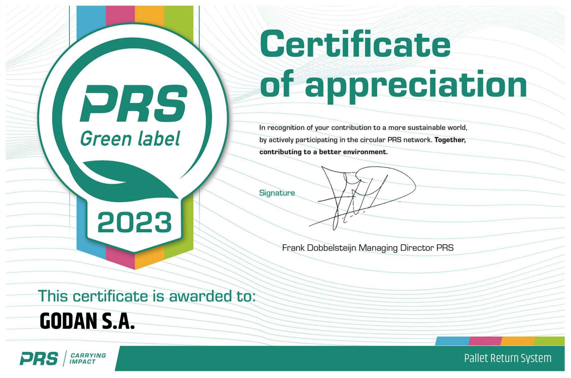 Certyfikat PRS Green Label 2023