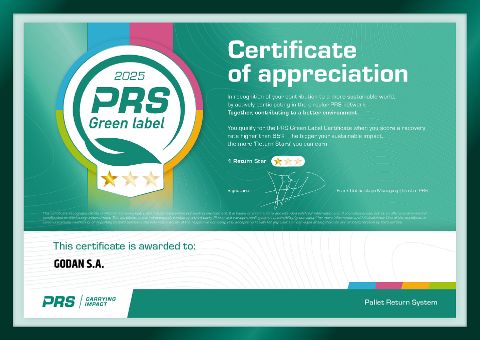 Certyfikat PRS Green Label 2025